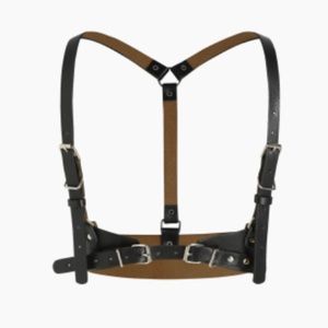 Leather buckle harness belt